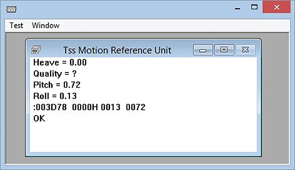 HYPACK and Inertial Labs MRU - Click “Test Device” button to see the MRU data in TSS1 format with names of measured parameter