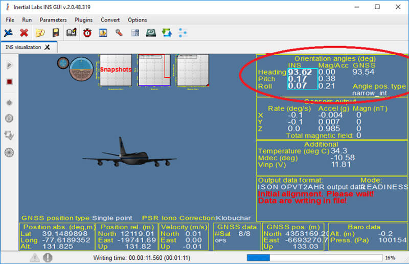 Inertial Labs INS Inertial Navigation System GUI Graphic User Interface - Angle pos. type = narrow_int