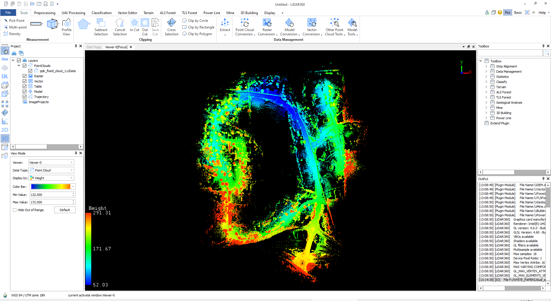 Figure 14. Main program window after importing point cloud.