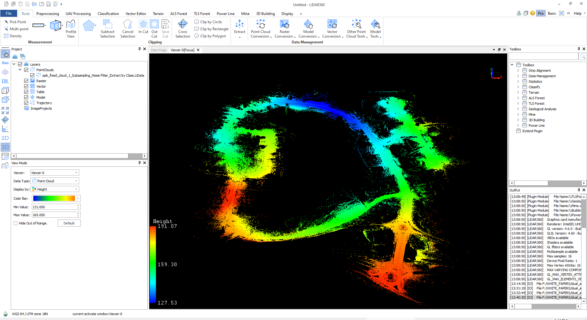 Figure 18. Ground-point cloud in the Main Window.
